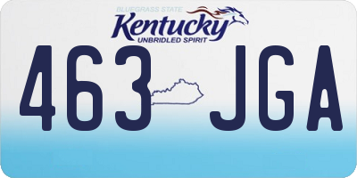 KY license plate 463JGA