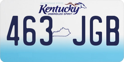 KY license plate 463JGB
