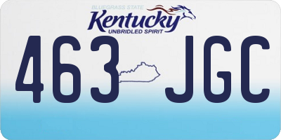 KY license plate 463JGC