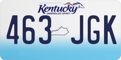 KY license plate 463JGK
