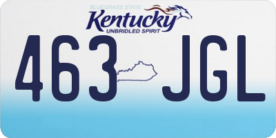 KY license plate 463JGL
