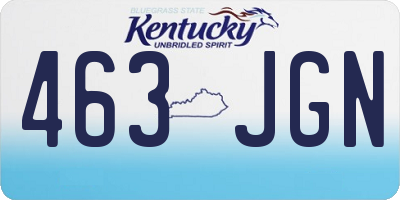 KY license plate 463JGN
