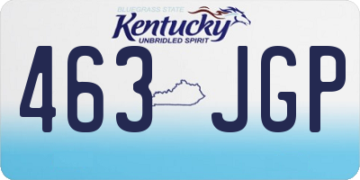 KY license plate 463JGP