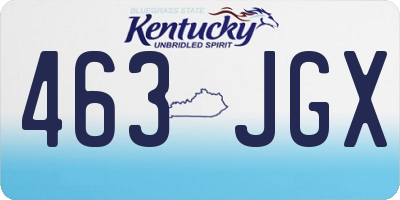 KY license plate 463JGX