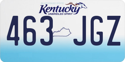 KY license plate 463JGZ
