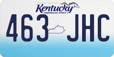 KY license plate 463JHC