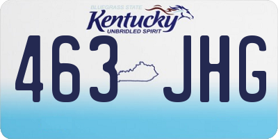 KY license plate 463JHG