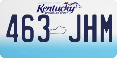 KY license plate 463JHM