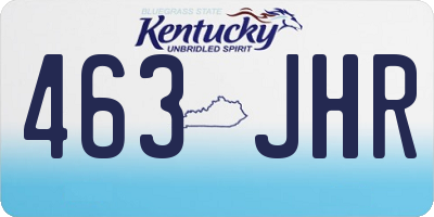 KY license plate 463JHR