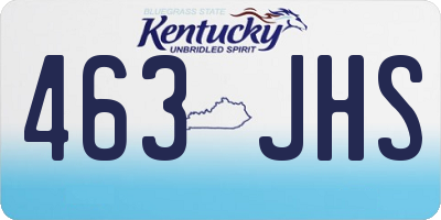 KY license plate 463JHS