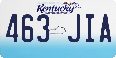 KY license plate 463JIA