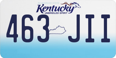 KY license plate 463JII