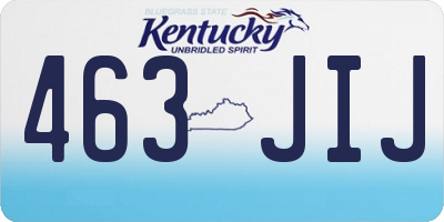 KY license plate 463JIJ