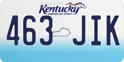 KY license plate 463JIK