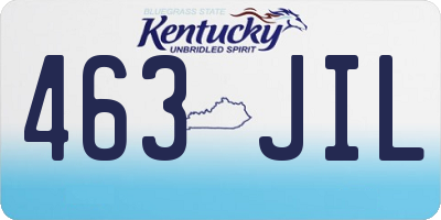 KY license plate 463JIL