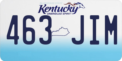 KY license plate 463JIM