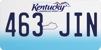 KY license plate 463JIN