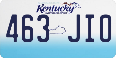 KY license plate 463JIO