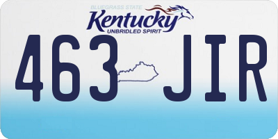 KY license plate 463JIR