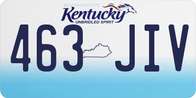 KY license plate 463JIV