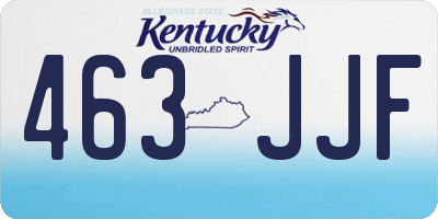KY license plate 463JJF