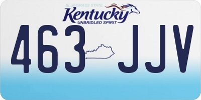 KY license plate 463JJV