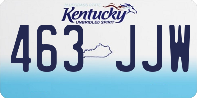KY license plate 463JJW