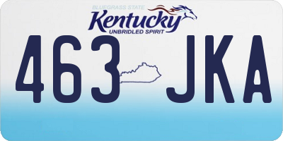 KY license plate 463JKA