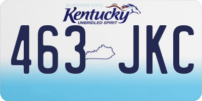 KY license plate 463JKC