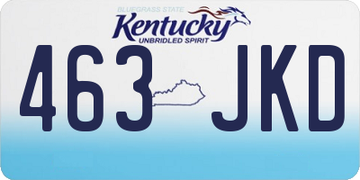 KY license plate 463JKD