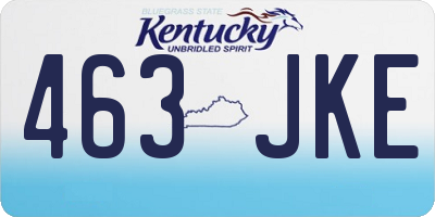 KY license plate 463JKE