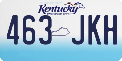 KY license plate 463JKH