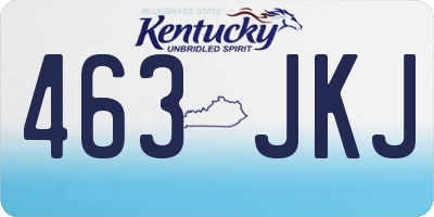 KY license plate 463JKJ