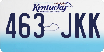 KY license plate 463JKK