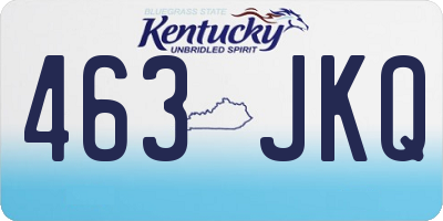 KY license plate 463JKQ