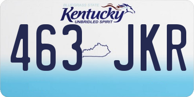 KY license plate 463JKR