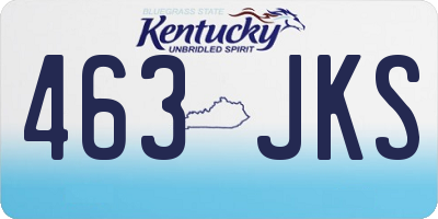 KY license plate 463JKS