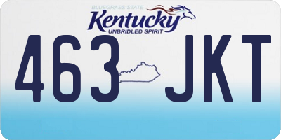 KY license plate 463JKT