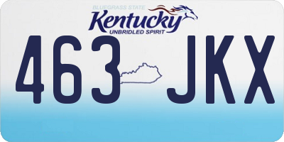 KY license plate 463JKX