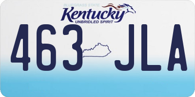 KY license plate 463JLA