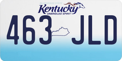 KY license plate 463JLD