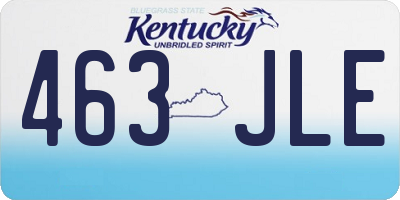 KY license plate 463JLE