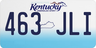 KY license plate 463JLI