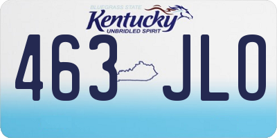 KY license plate 463JLO