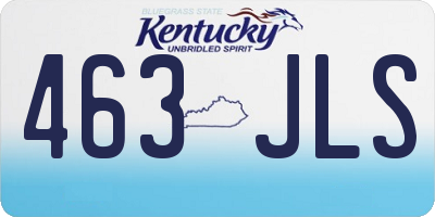 KY license plate 463JLS