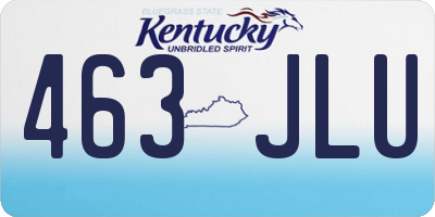 KY license plate 463JLU