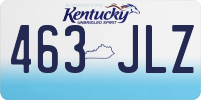 KY license plate 463JLZ