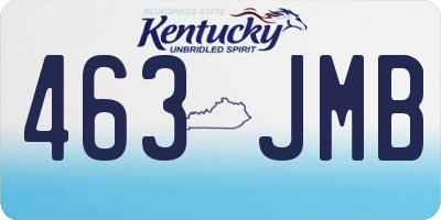 KY license plate 463JMB