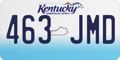 KY license plate 463JMD