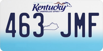KY license plate 463JMF